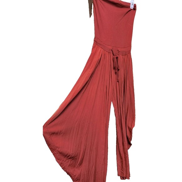 Lagenlook Pants - Italian Strapless Jumpsuit NWT by Obsession Plus Size XL-1X Lagenlook Boho Rust